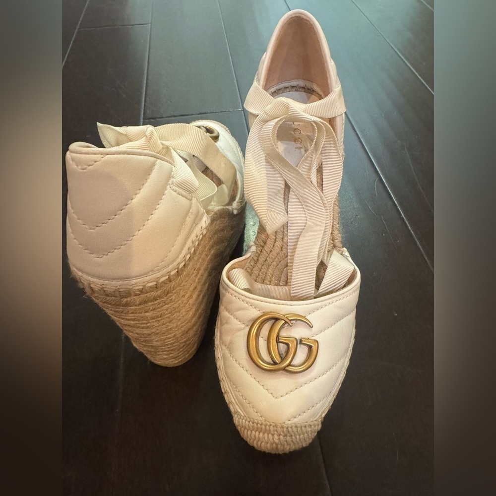 Gucci Charlotte espadrille wedges in Napa